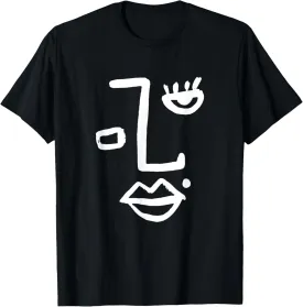 Minimalist Abstract Line Art Feminine Aesthetic Face T-Shirt