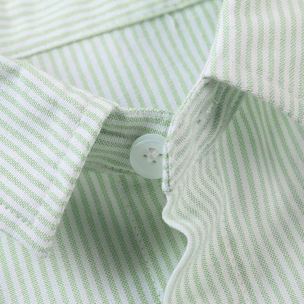 OCHENTA Little Big Boys' & Men's Long Sleeve Button Down Oxford Casual Dress Shirt