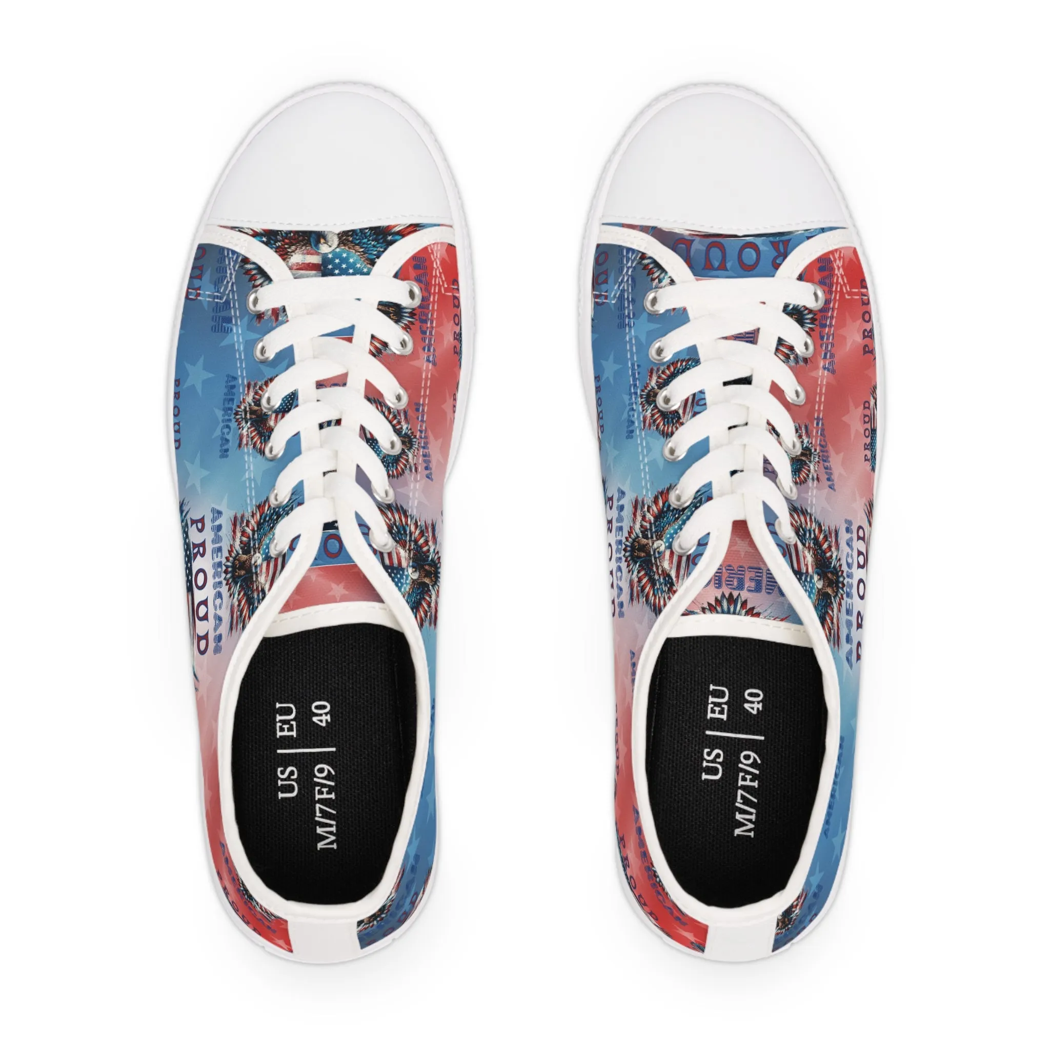 Patriotic American Flag and Eagle Sneakers Step Out in Style with Stunning USA Symbol! Perfect for Everyday Wear and Proud Americans. Durable, High-Quality Footwear Everyday Activities