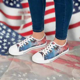 Patriotic American Flag and Eagle Sneakers Step Out in Style with Stunning USA Symbol! Perfect for Everyday Wear and Proud Americans. Durable, High-Quality Footwear Everyday Activities