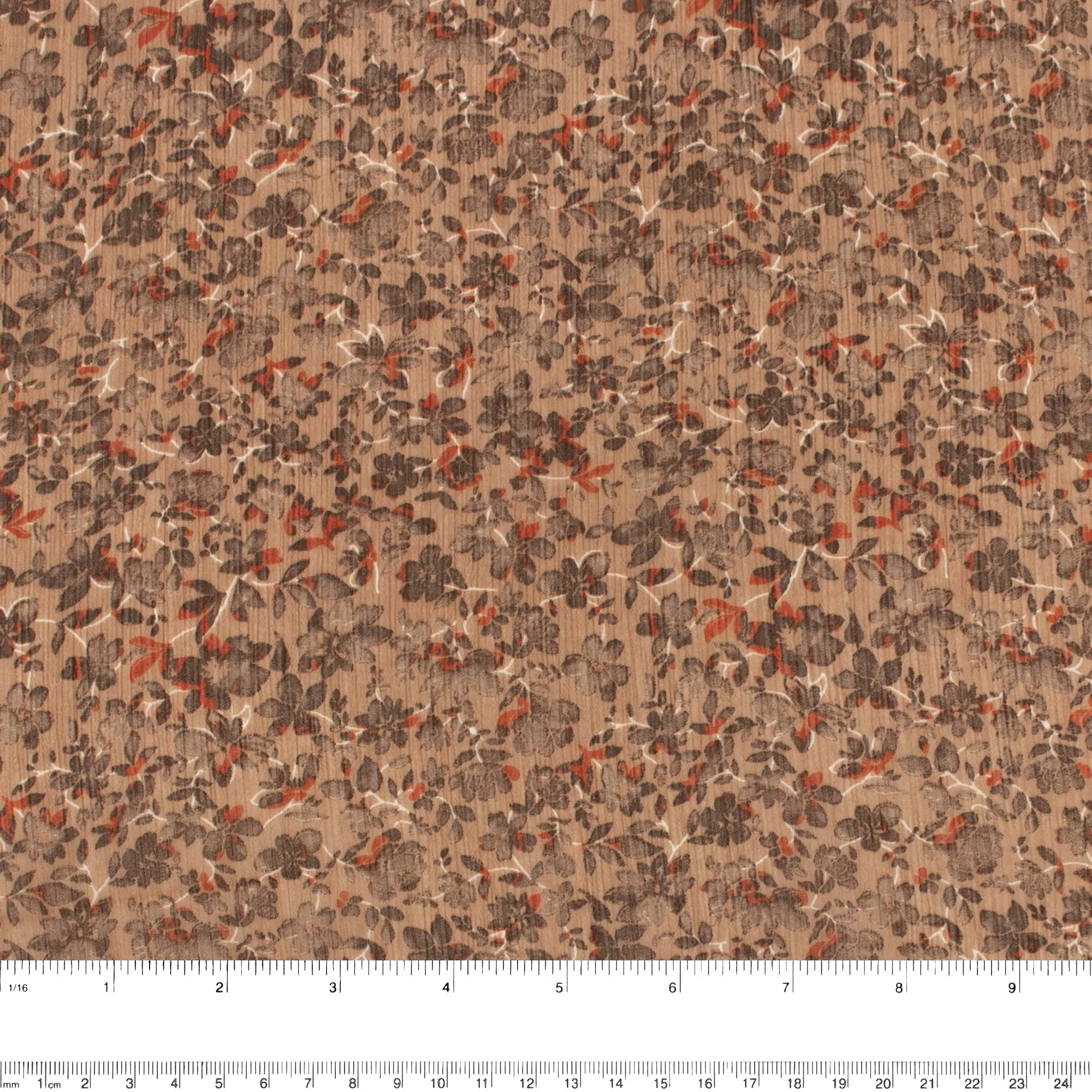 Printed Chiffon - AMANDA - Florals - Latte