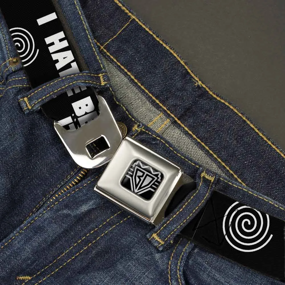 Seatbelt Belt - I HATE BEING BIPOLAR-IT'S AWESOME Black/White