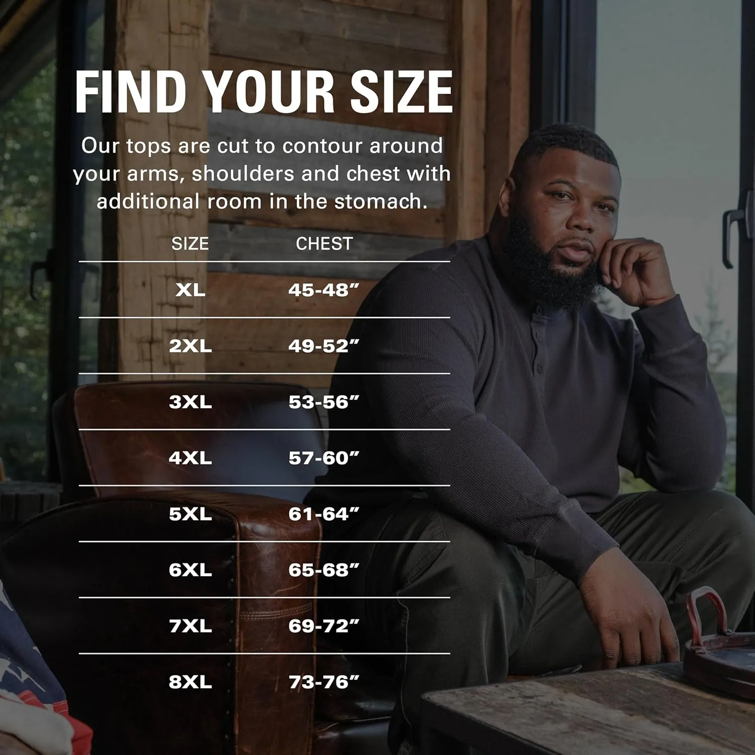 STRONGSIZE Men's Big and Tall Thermal Waffle Henley Long Sleeve  Longer Length 3 Button Henley Shirt
