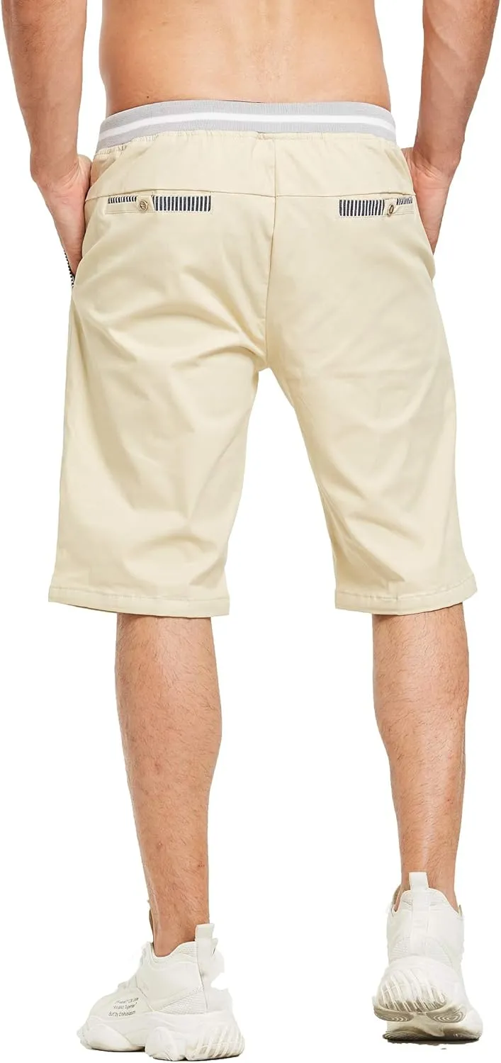 Tansozer Men's Shorts Casual Classic Fit Drawstring Summer Beach Shorts with Elastic Waist and Pockets
