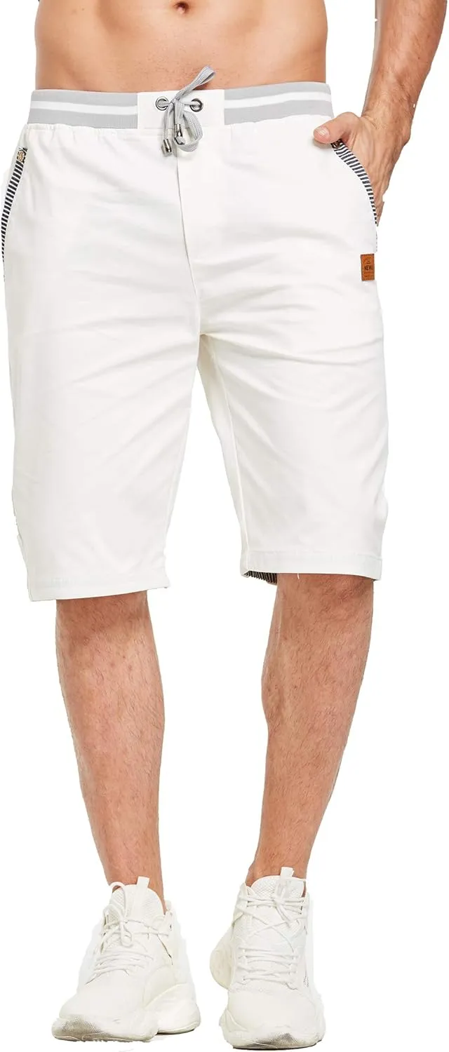 Tansozer Men's Shorts Casual Classic Fit Drawstring Summer Beach Shorts with Elastic Waist and Pockets
