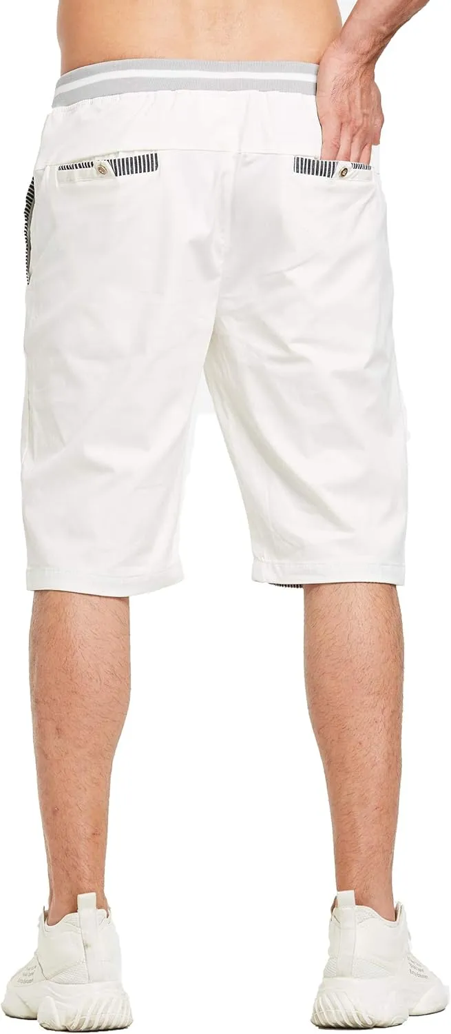 Tansozer Men's Shorts Casual Classic Fit Drawstring Summer Beach Shorts with Elastic Waist and Pockets