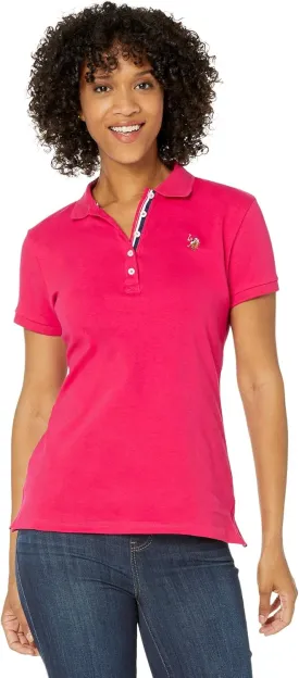 U.S. Polo Assn. Women's Solid Small Pony Interlock Polo Shirt