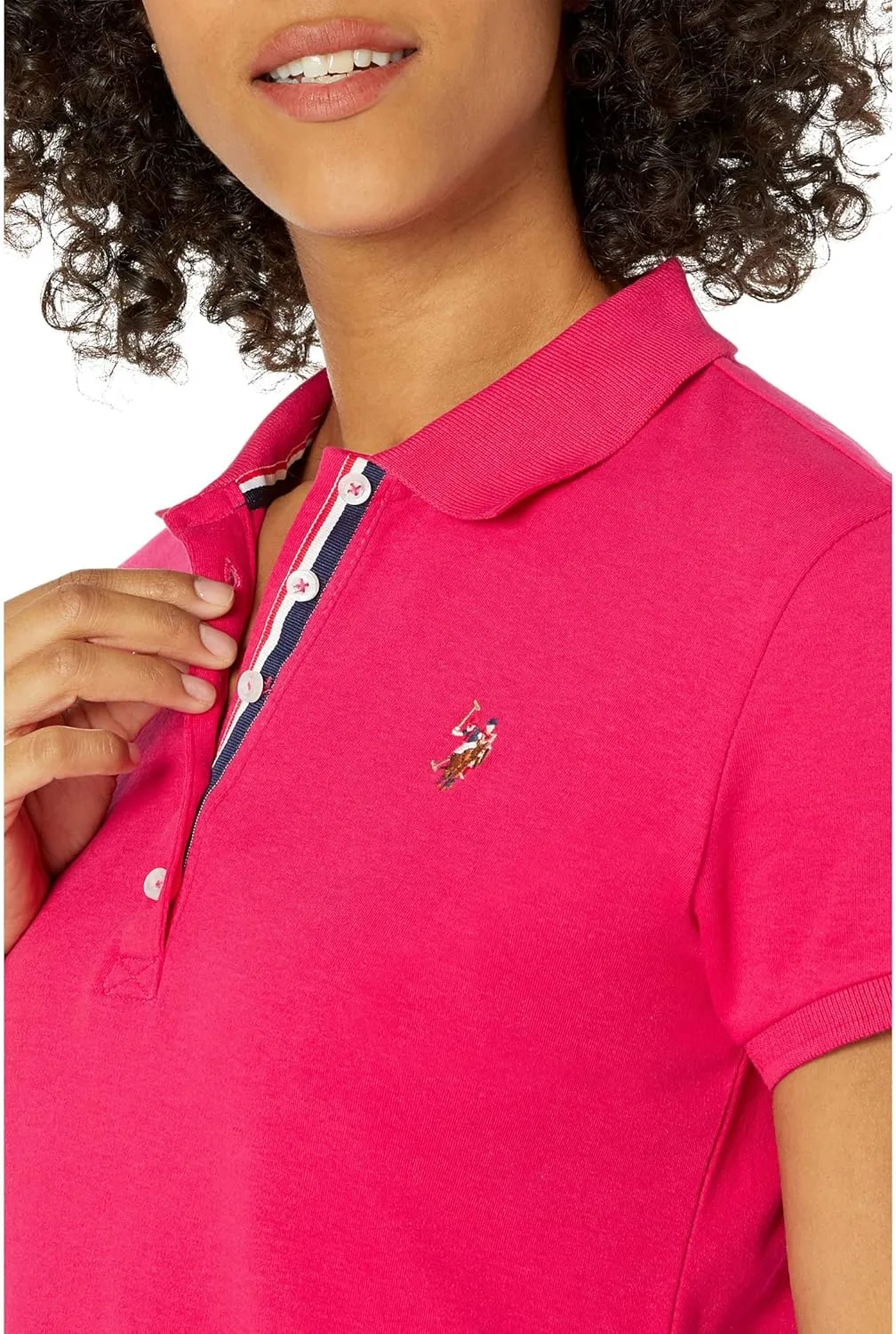 U.S. Polo Assn. Women's Solid Small Pony Interlock Polo Shirt