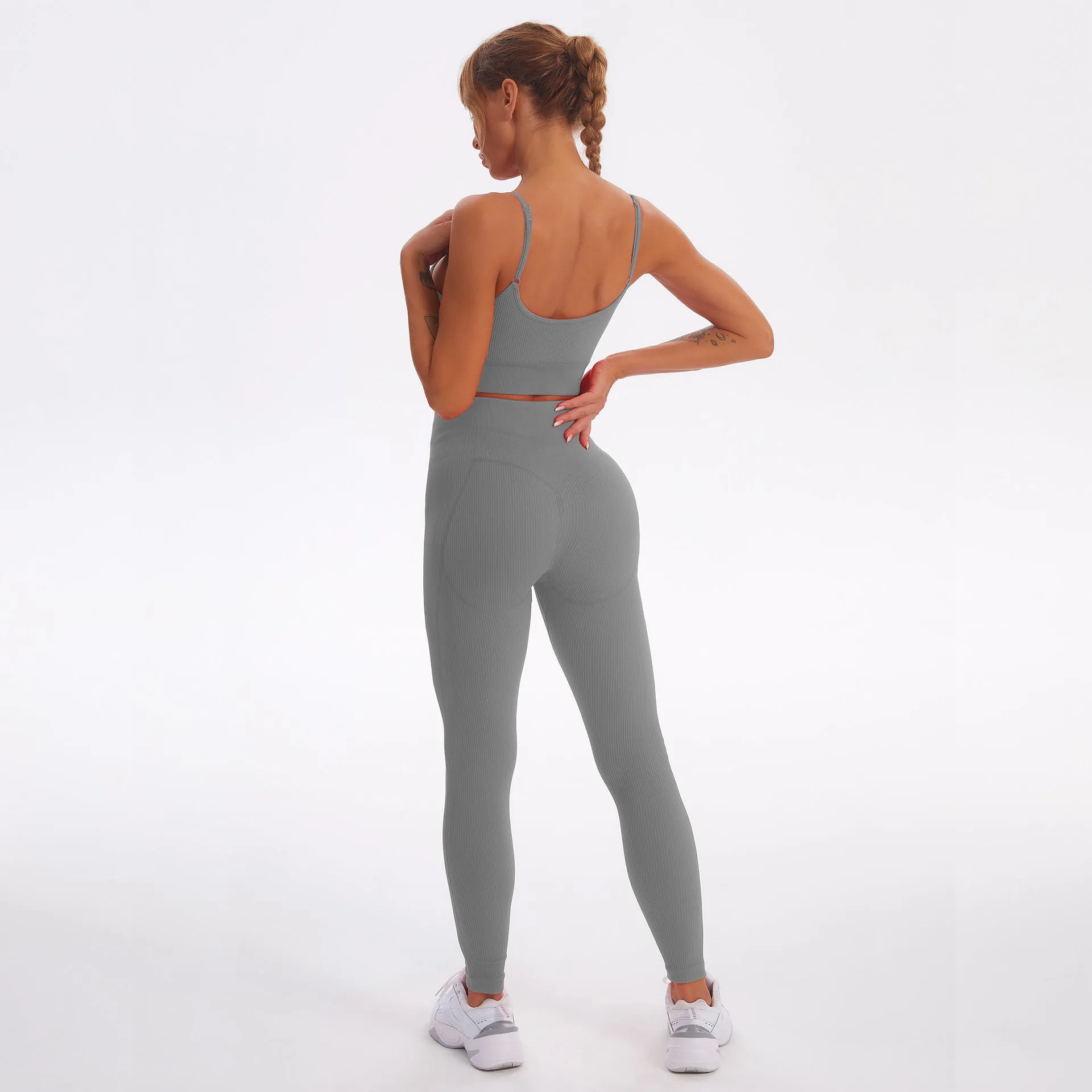 Wholesale Activewear Fitness Clothes Yoga Seamless Leggings & Crop Top