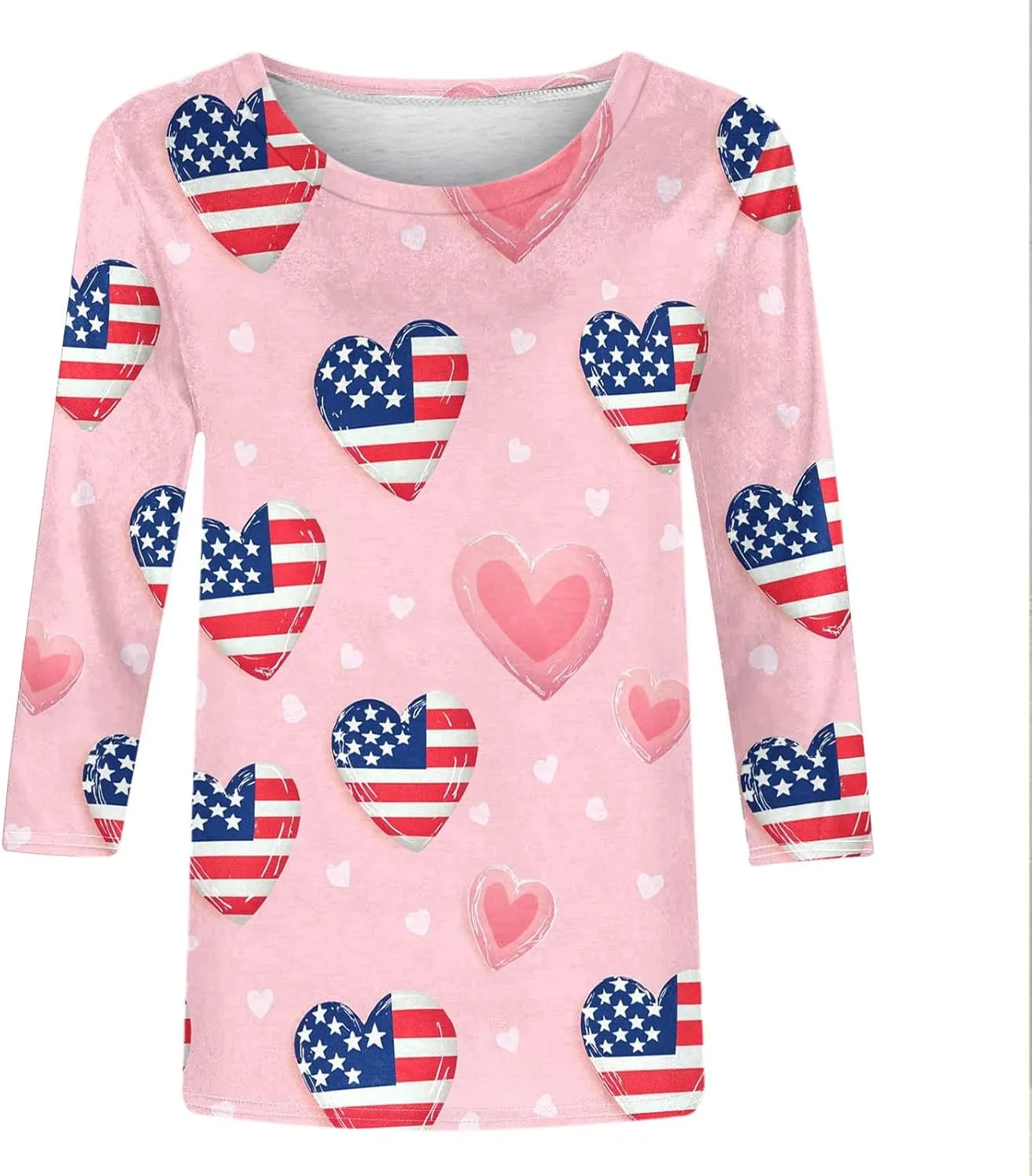Women's Fashion 2025 Patriotic American Flag Print T-Shirt Casual Short Sleeve Tunics Tops Trendy Blouses Loose Fit Tees