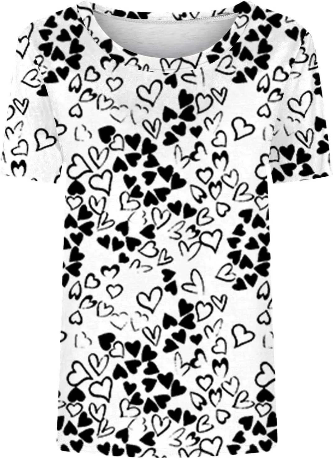 Womens Summer Tops 2025 Crew Neck Short Sleeve T Shirts Dressy Casual Blouses Cute Printed Tees Loose Trendy Outfits