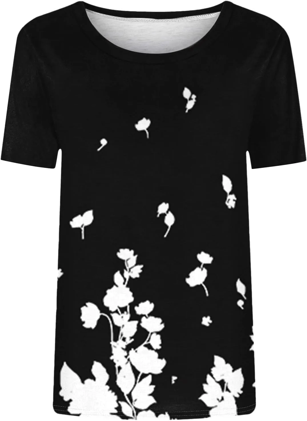 Womens Summer Tops 2025 Crew Neck Short Sleeve T Shirts Dressy Casual Blouses Cute Printed Tees Loose Trendy Outfits