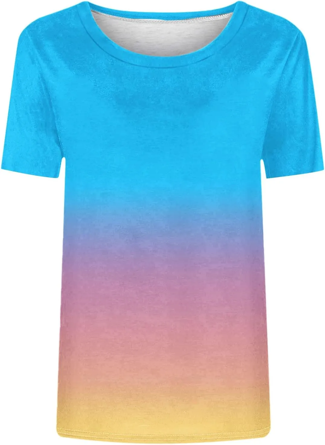 Womens Summer Tops 2025 Crew Neck Short Sleeve T Shirts Dressy Casual Blouses Cute Printed Tees Loose Trendy Outfits