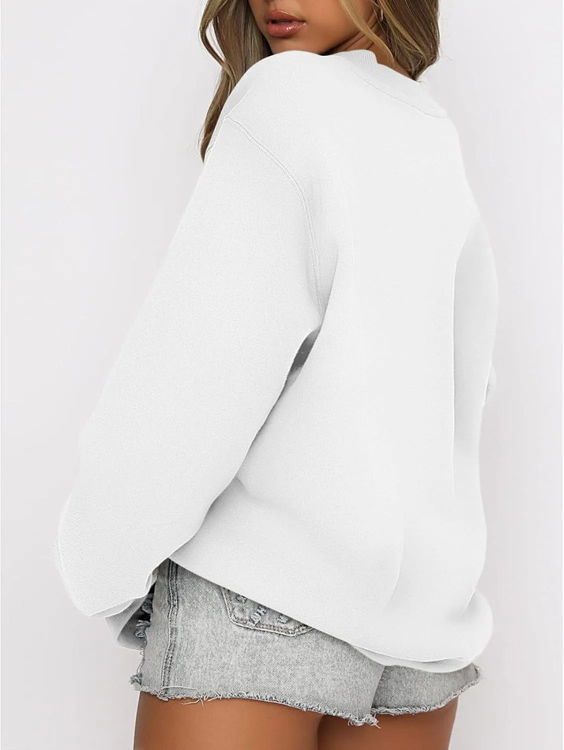 Women's Sweatshirts Hoodies Crewneck Oversized Fleece Pullover Sweaters Cute Top Y2K Teen Girls Preppy Clothes 2024