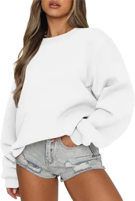 Women's Sweatshirts Hoodies Crewneck Oversized Fleece Pullover Sweaters Cute Top Y2K Teen Girls Preppy Clothes 2024
