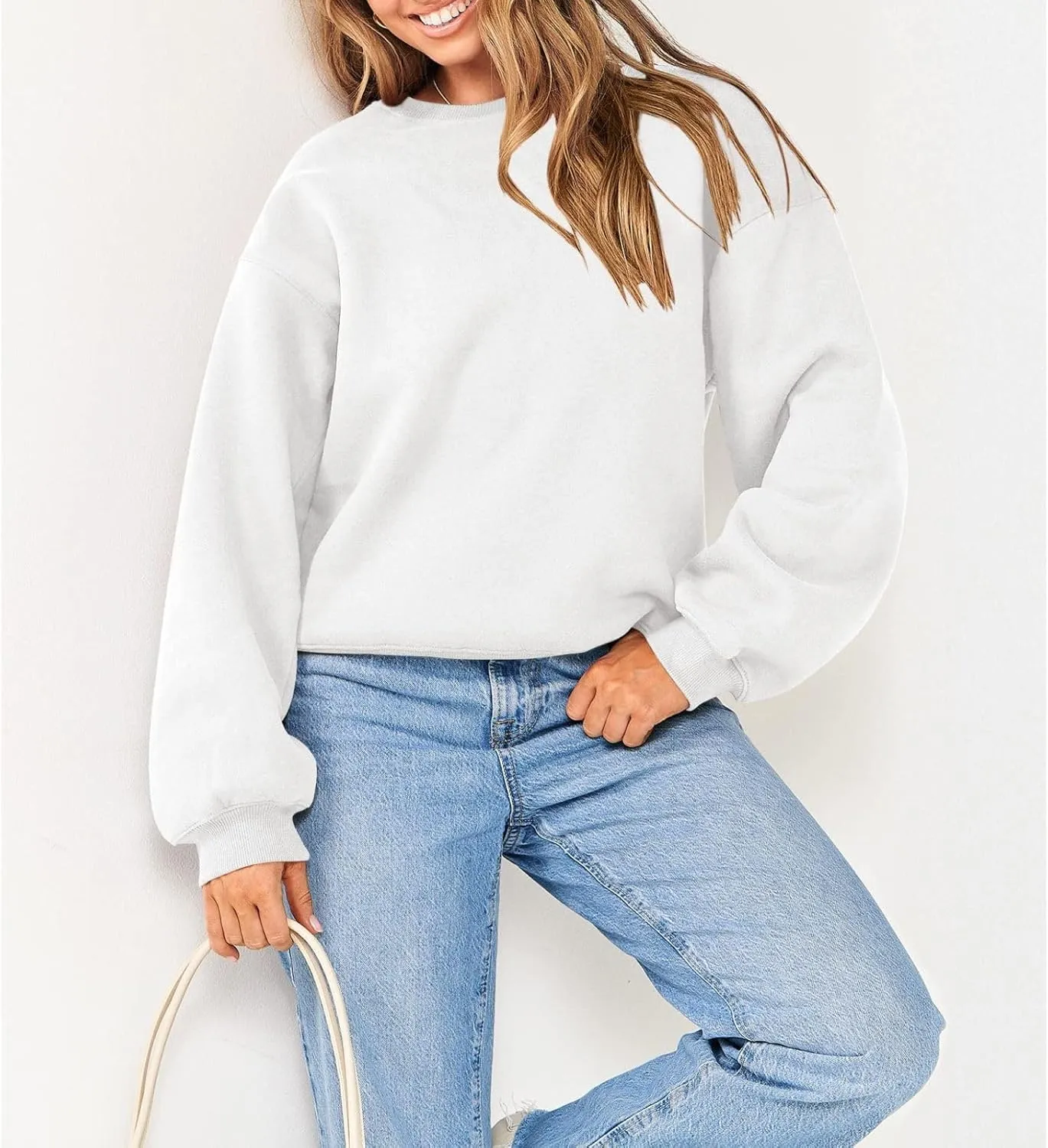 Women's Sweatshirts Hoodies Crewneck Oversized Fleece Pullover Sweaters Cute Top Y2K Teen Girls Preppy Clothes 2024