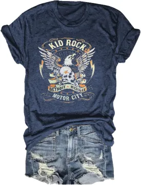 Womens T Shirts Nasaville Concert Country Music Shirt Rock Band Vintage Tee Summer Short Sleeve Graphic Tops