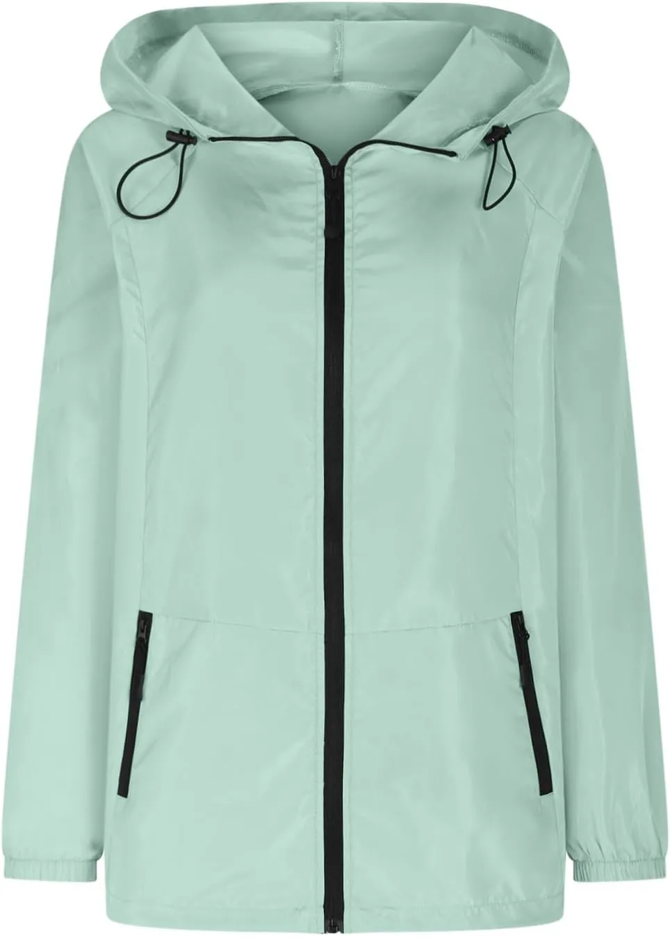XUNRYAN Rain Jackets for Women Hooded Waterproof Packable Windbreaker Fall Outfits Sports Coat Outdoor Hiking Travel Jacket
